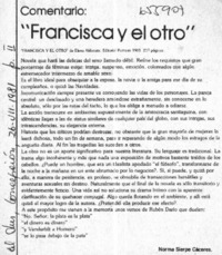 Francisca y el otro : [comentario] [artículo] Norma Sierpe Cáceres.
