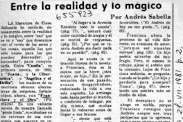 Entre la realidady lo mágico  [artículo] Andrés Sabella.
