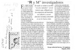 "R y M" investigadores.  [artículo] Luis López Aliaga Roncagliolo.