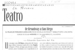 De Broadway a San Diego.  [artículo] Eduardo Guerrero del Río.