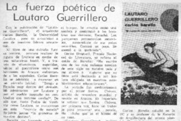 La fuerza poética de Lautaro guerrillero.  [artículo]