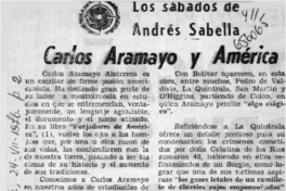 Carlos Aramayo y América.  [artículo]