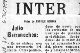 Julio Barrenechea.  [artículo] Enrique Neiman.