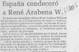 España condecoró a René Arabena W.