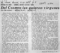 Del cosmos las quieren vírgenes  [artículo] Antonio Cárdenas Tabies.