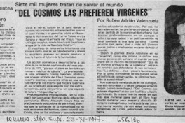 Del cosmos las prefieren vírgenes  [artículo] Rubén Adrián Valenzuela.