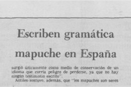 Escriben gramática mapuche en España.