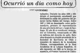 Julio Barrenechea Pino.  [artículo] L. M. V.