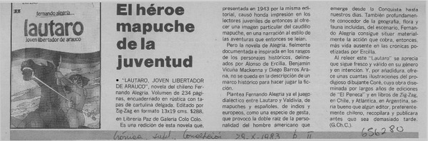 El héroe mapuche de la juventud  [artículo] G. Ch. C.