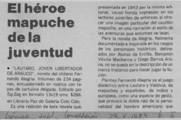 El héroe mapuche de la juventud  [artículo] G. Ch. C.