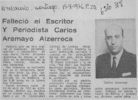 Falleció el escritor y periodista Carlos Aramayo Alzérreca.  [artículo]
