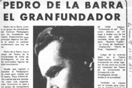 Pedro de la Barra el gran fundador.  [artículo]