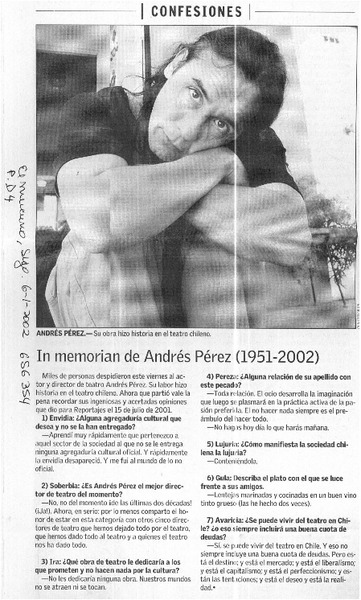 In Memorian de Andrés Pérez (1951-2002)
