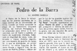 Pedro de la Barra  [artículo] Andrés Sabella.