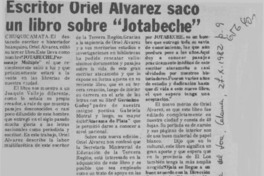Escritor Oriel Alvarez sacó un libro sobre "Jotabeche".  [artículo]