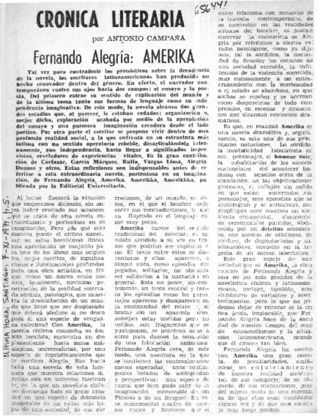 Amerika  [artículo] Antonio Campaña.