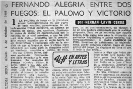 Fernando Alegría entre dos fuegos, el Palomo y Victorio  [artículo] Hernán Lavín Cerda.
