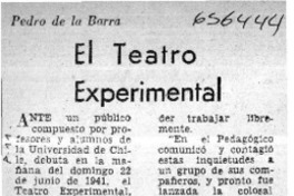 El teatro experimental  [artículo] Sergio Ramón Fuentealba.