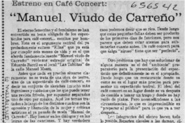 Manuel viudo de Carreño  [artículo] P. V.