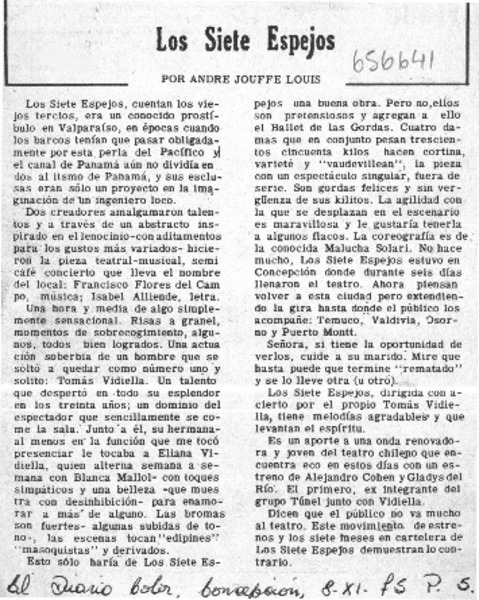 Los siete espejos  [artículo] André Jouffé Louis.