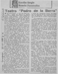 Teatro "Pedro de la Barra"  [artículo] Sergio Ramón Fuentealba.