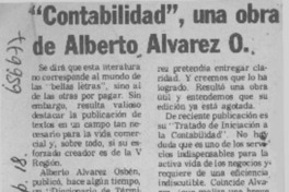 "Contabilidad", una obra de Alberto Alvarez O.  [artículo] C. Solar.