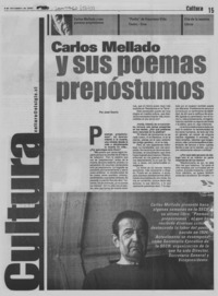 Carlos Mellado y sus poemas prepóstumos