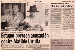 Estupor provoca acusación contra Matilde Urrutia.