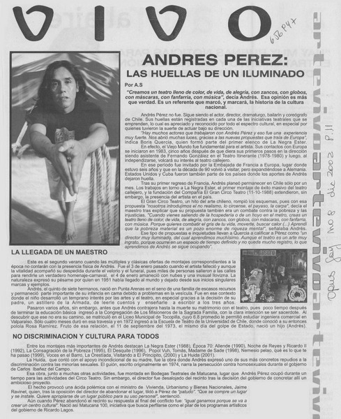 Andrés Pérez: las huellas de un iluminado