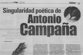 Singularidad poética de Antonio Campaña