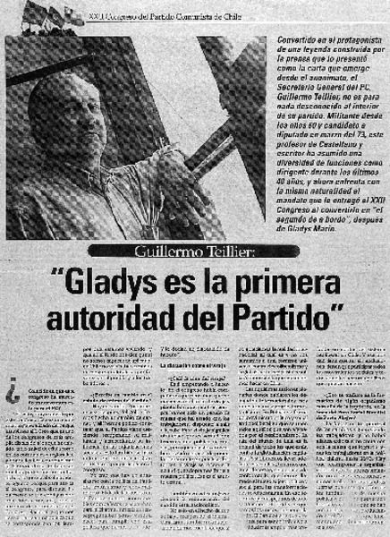 Gladys es la primera autoridad del partido