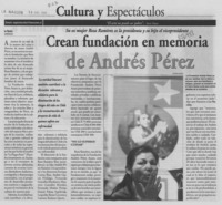 Crean fundación en memoria de andrés Pérez.