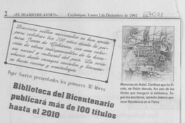 Biblioteca del bicentenario publicará más de 100 títulos hasta 2010.