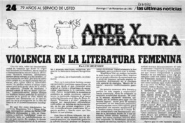 Violencia en la literatura femenina  [artículo] Luis Meléndez.