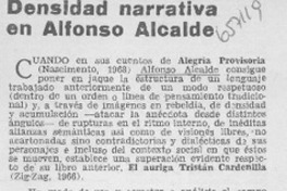 Densidad narrativa de Alfonso Alcalde.