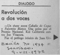 Revolución a dos voces  [artículo] Enrique Ramírez Capello.