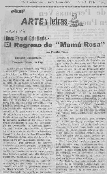 El regreso de "Mama Rosa"