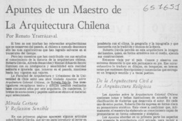 Apuntes de un maestro de la arquitectura chilena