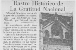 Rastro histórico de la Gratitud Nacional