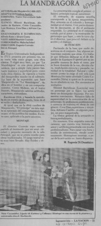 La mandrágora  [artículo] M. Eugenia Di Doménico.