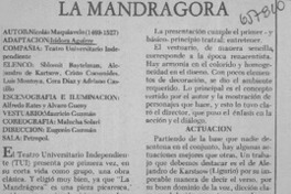 La mandrágora  [artículo] M. Eugenia Di Doménico.