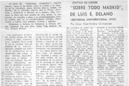 Sobre todo Madrid de Luis E. Délano  [artículo] César Díaz-Muñoz Cormatches.