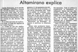 Altamirano explica  [artículo] V.