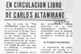 En Circulación libro de Carlos Altamirano
