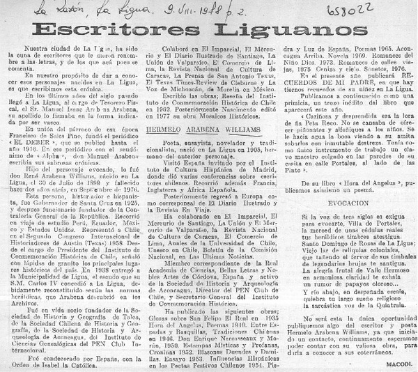 Escritores liguanos  [artículo] Macodi.