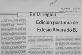 Edición póstuma de Edesio Alvarado B.  [artículo] F. Cárdenas.