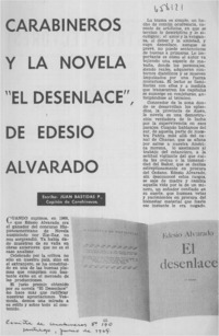 Carabineros y la novela "El desenlace", de Edesio Alvarado.  [artículo] Juan Bastidas P.