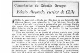 Edesio Alvarado, escritor de Chile  [artículo] Gonzalo Orrego.