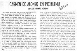 Carmen de Alonso en Pichilemu  [artículo] José Arraño Acevedo.