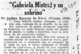 "Gabriela Mistral y su sobrino"  [artículo] Sergio Bueno Venegas.